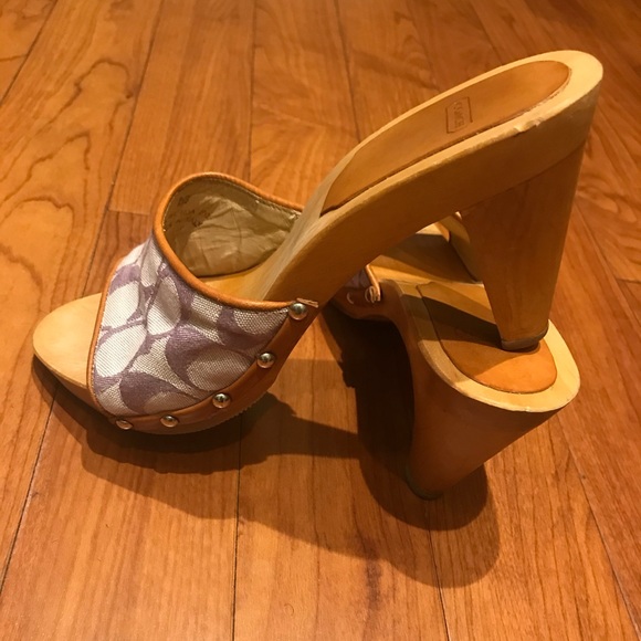Coach Brenda Wooden Heels Slides - Picture 4 of 9